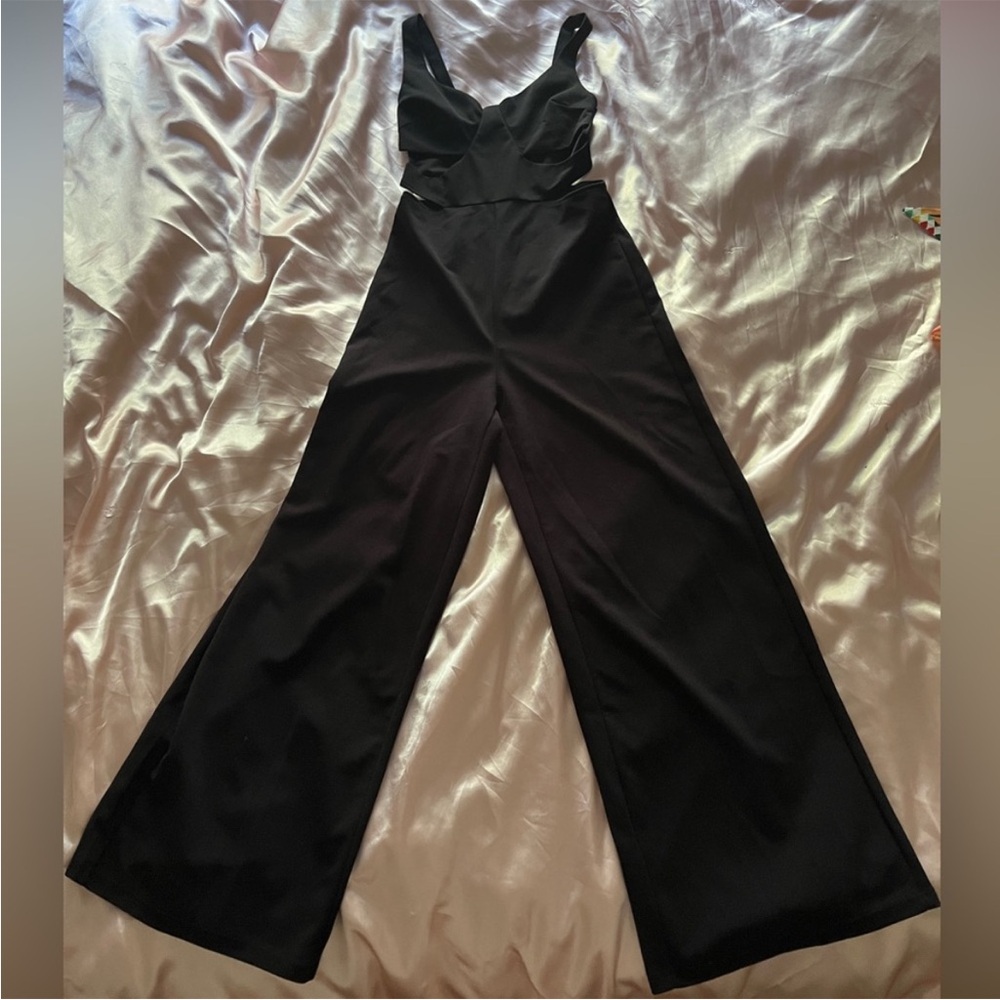 SHEIN Black Cutout Wide-Leg Jumpsuit - Picture 6 of 8
